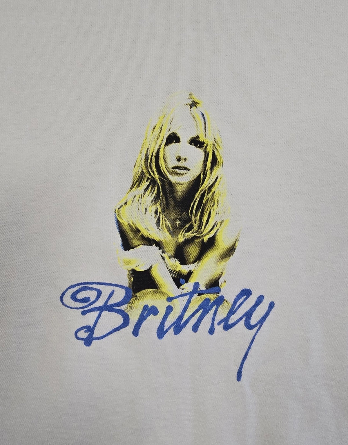 Britney Spears T Shirt 2XL White Pop Music Graphic Tee Double Sided Portrait