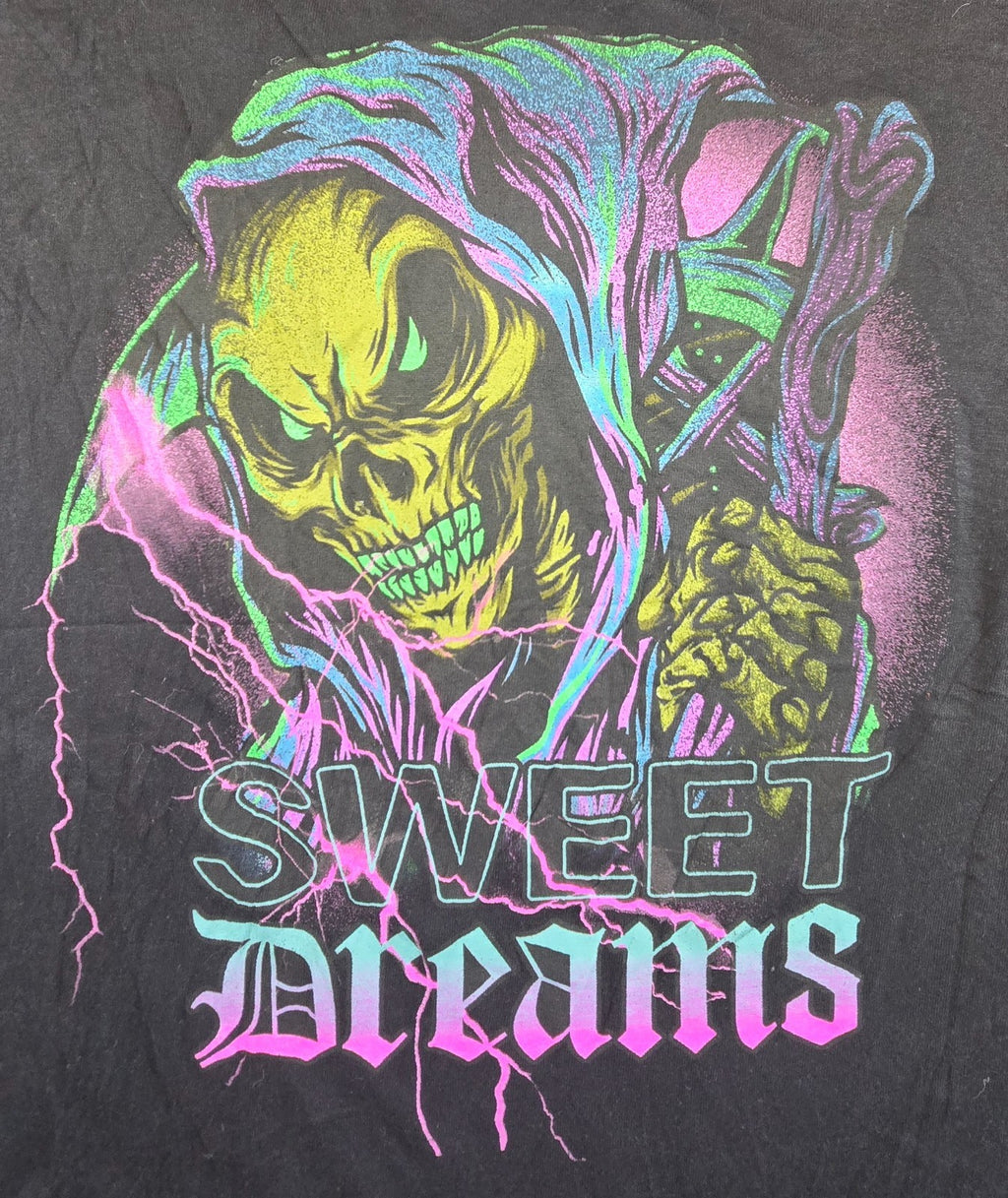 Vitriol Sweet Dreams T Shirt Black XLG L Long Sleeve Grim Reaper Skull Graphic