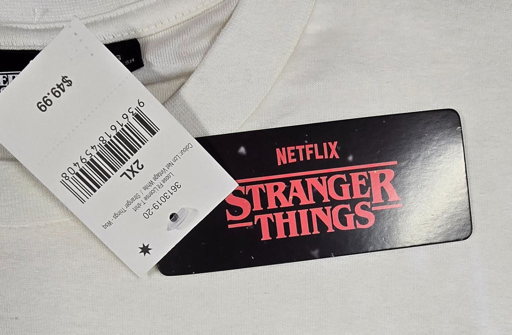 Stranger Things WSQK 94.5 FM T Shirt 2XL White Hawkins Radio Van Graphic Tee