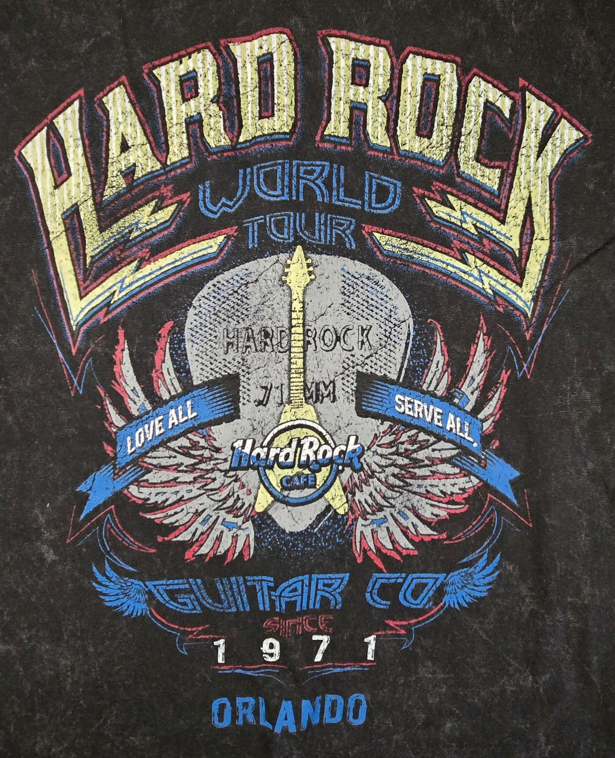Hard Rock Cafe Orlando T Shirt Small S Black 50th World Tour Guitar Graphic
