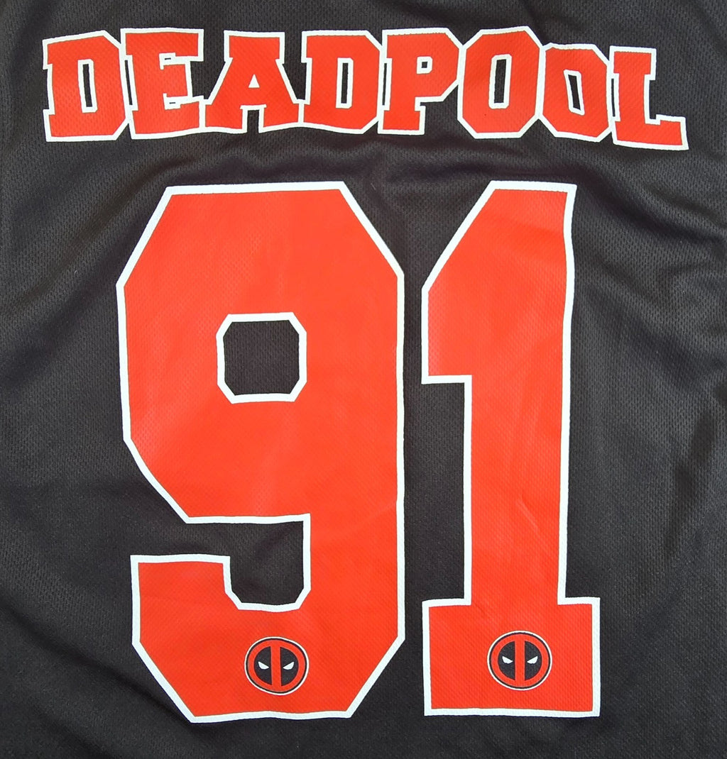 Marvel Deadpool 91 Basketball Jersey XL Black Red Sleeveless Tank Top