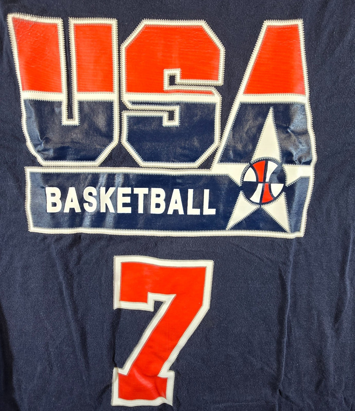 Larry Bird #7 USA Basketball T Shirt Small Mitchell & Ness Dream Team Navy
