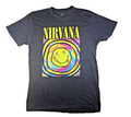 Nirvana Band T Shirt Mens Large Smiley Face Kurt Cobain Grunge Rock Music Tee