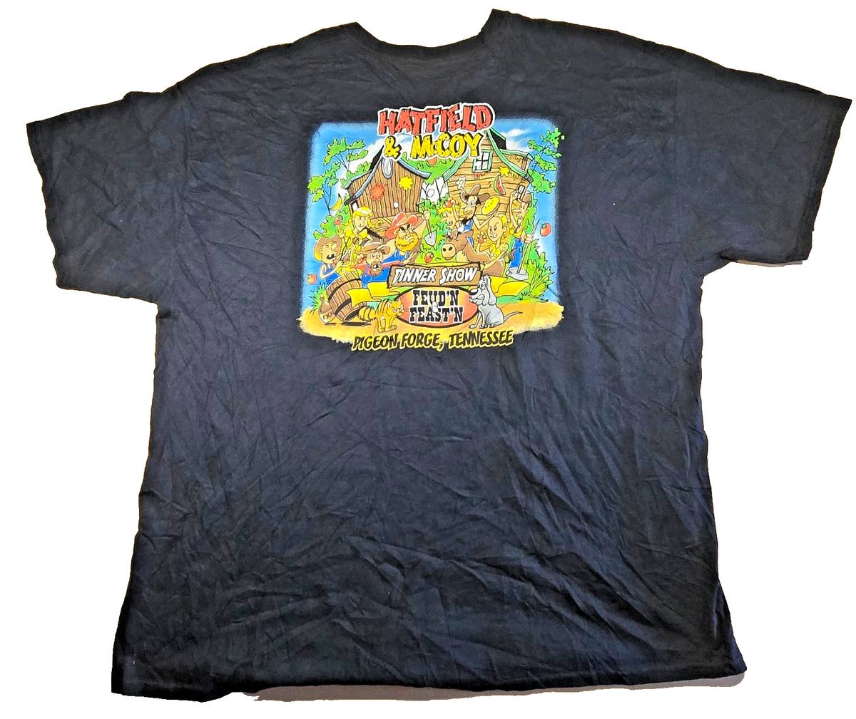 Hatfield & McCoy Dinner Show T Shirt Black Pigeon Forge Tennessee Cut Tag