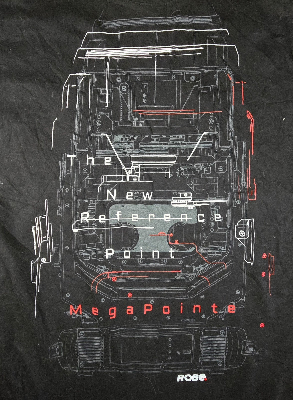 Robe MegaPointe T Shirt Large Black Stage Lighting Moving Head Tech Crew Tee LGE