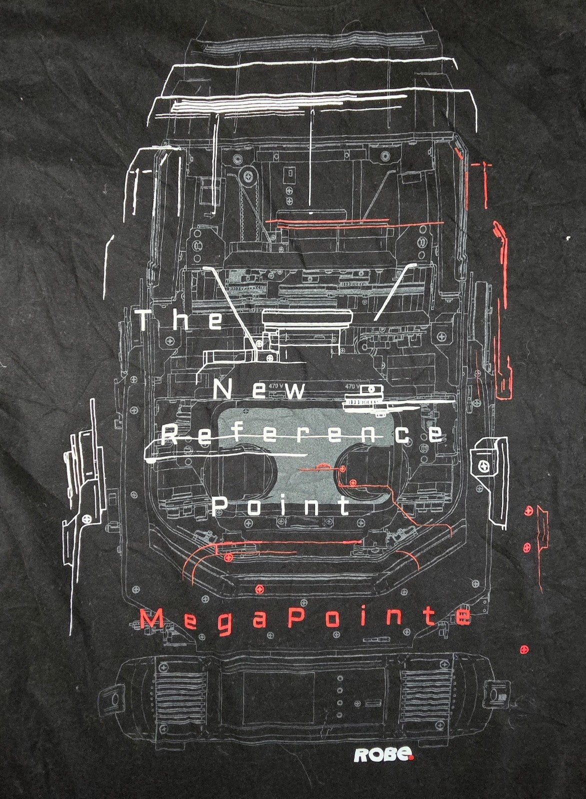 Robe MegaPointe T Shirt Large Black Stage Lighting Moving Head Tech Crew Tee LGE