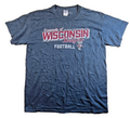 Wisconsin Badgers Football T Shirt Large L Gildan Grey NCAA College USA Tee