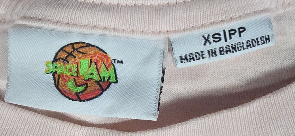 Space Jam Bugs Bunny Daffy Duck T Shirt XS Pink Basketball Looney Tunes Tee