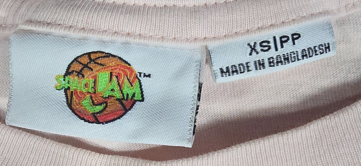 Space Jam Bugs Bunny Daffy Duck T Shirt XS Pink Basketball Looney Tunes Tee