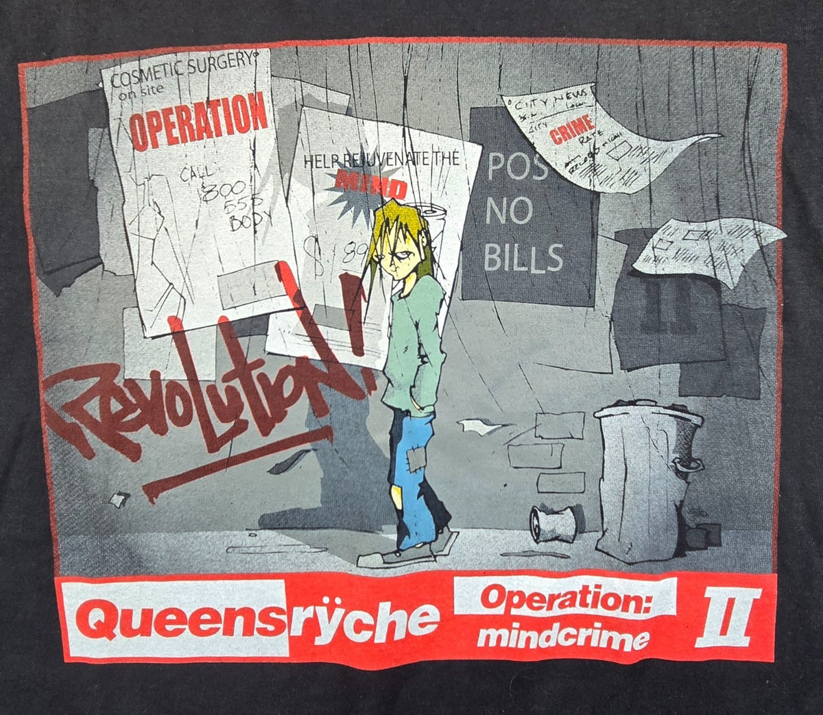 Queensryche Operation Mindcrime II T Shirt Medium Black Vintage Band Tour Tee