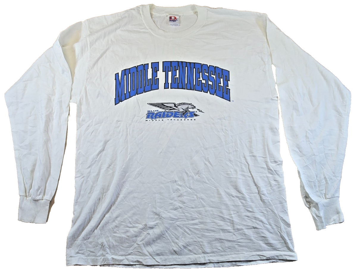 Middle Tennessee Blue Raiders T Shirt XL White Dodger Long Sleeve College Tee