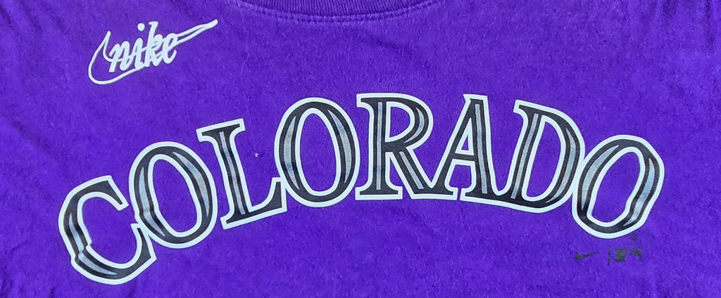 Nike Colorado Rockies T Shirt Small S Purple Walker 33 MLB Baseball Tee