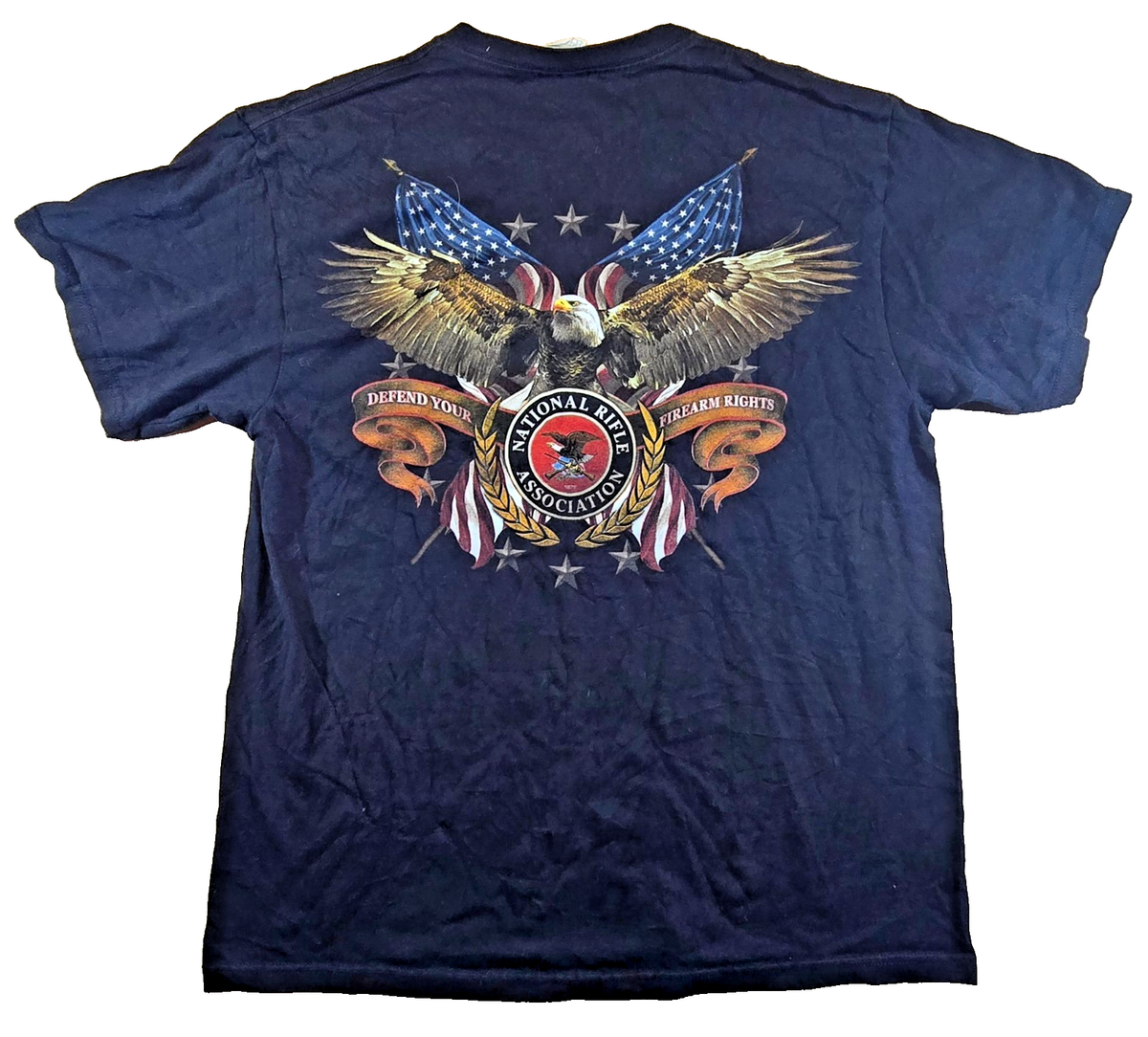 NRA National Rifle Association T Shirt Large L Black Eagle USA Delta Magnum Tee