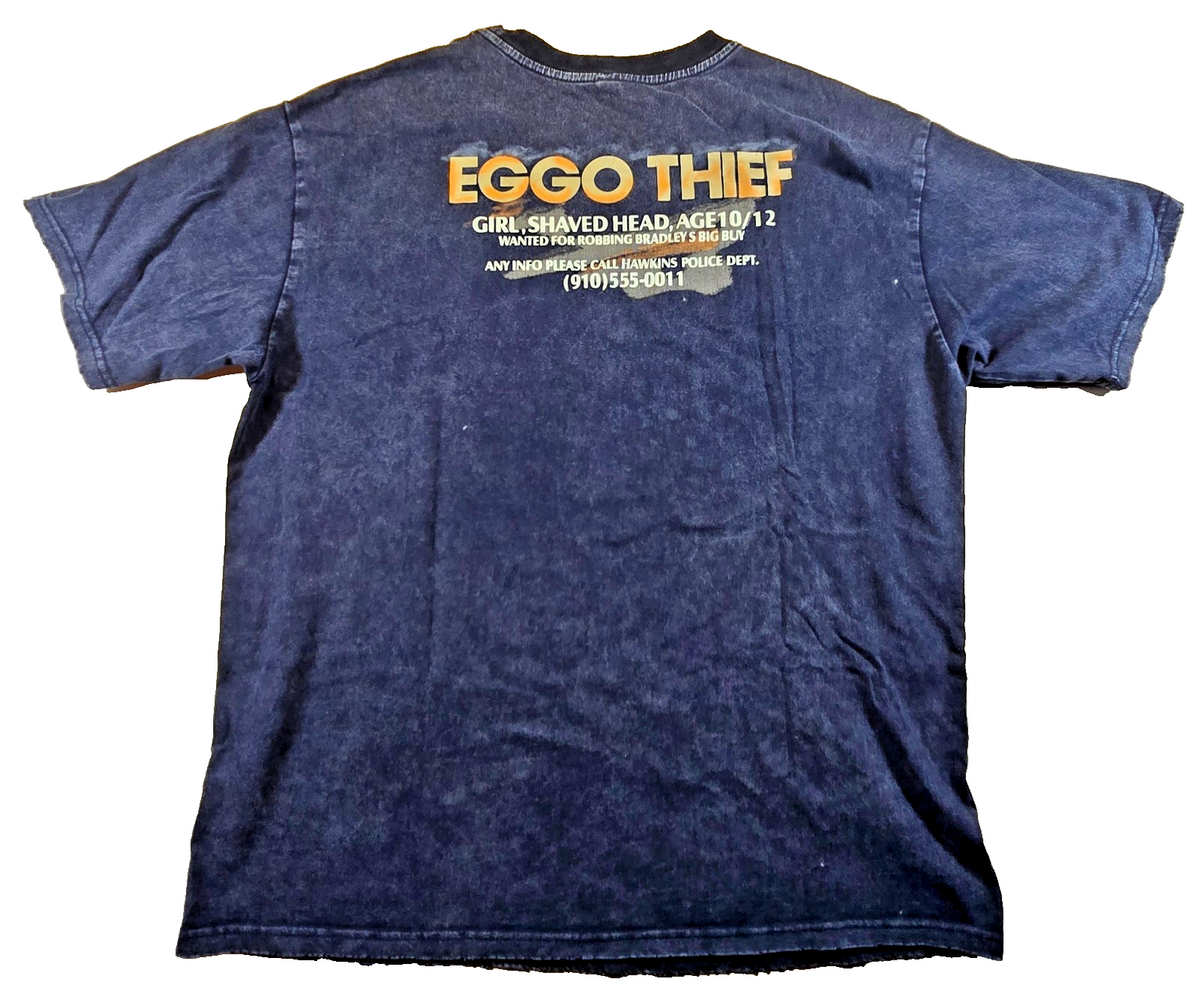 Disney Mickey Mouse Eggo Thief T Shirt XL Stranger Things Style Sequin Graphic