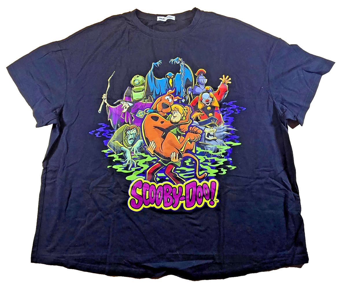 Scooby Doo T Shirt 1XL Black Shaggy Monsters Cartoon Graphic Warner Bros Tee