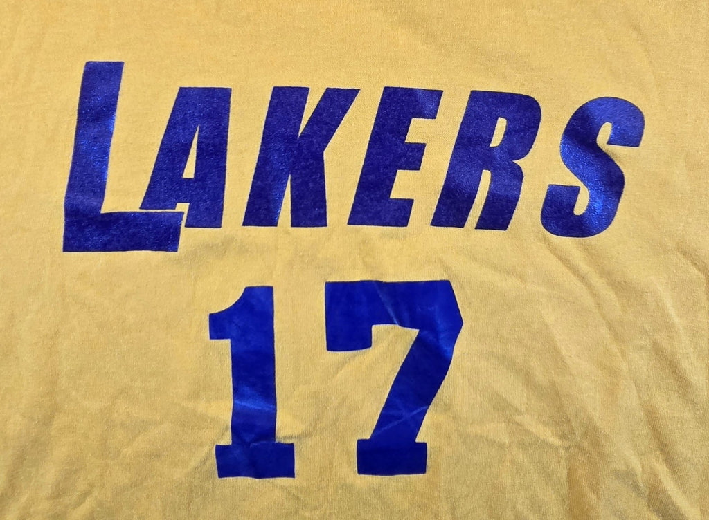 Jerzees Lakers 17 Allen Soccer T Shirt Medium M Yellow USA Style Sports Tee