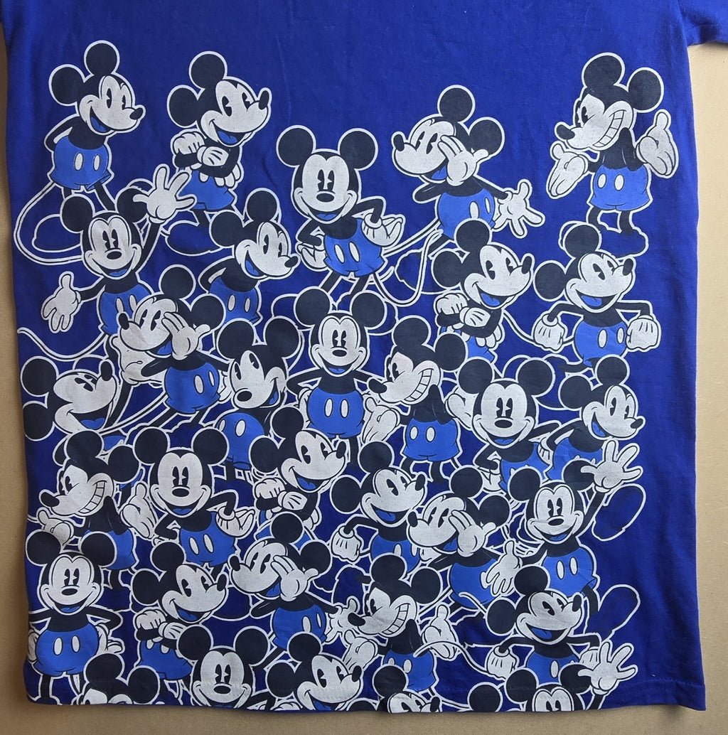 Disney Parks Men's Mickey Mouse Graphic Print Blue Crew Neck T-Shirt S