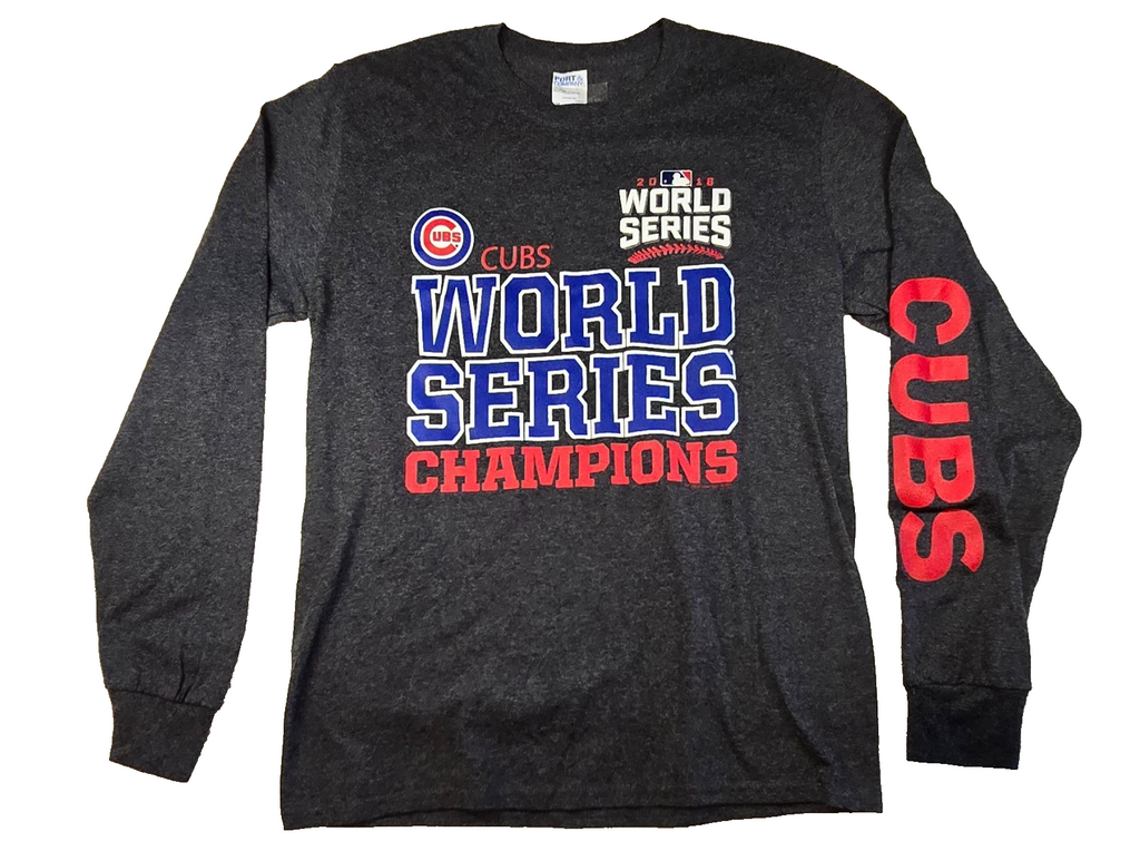 Chicago Cubs 2016 World Series Champions Long Sleeve T-Shirt MLB Baseball Sz Med
