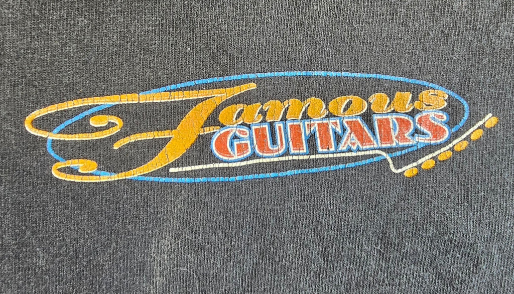 Famous Guitars T Shirt Medium Black Hendrix Prince Cobain Van Halen Rock Music M