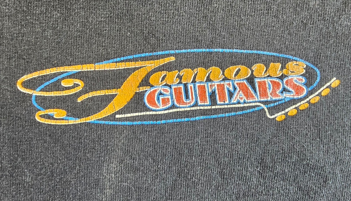 Famous Guitars T Shirt Medium Black Hendrix Prince Cobain Van Halen Rock Music M