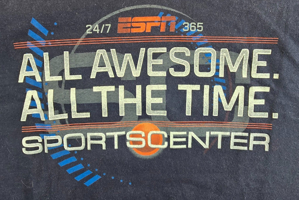 Champion ESPN SportsCenter T Shirt Large L Black All Awesome All The Time Tee