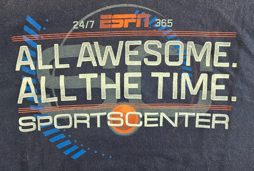 Champion ESPN SportsCenter T Shirt Large L Black All Awesome All The Time Tee
