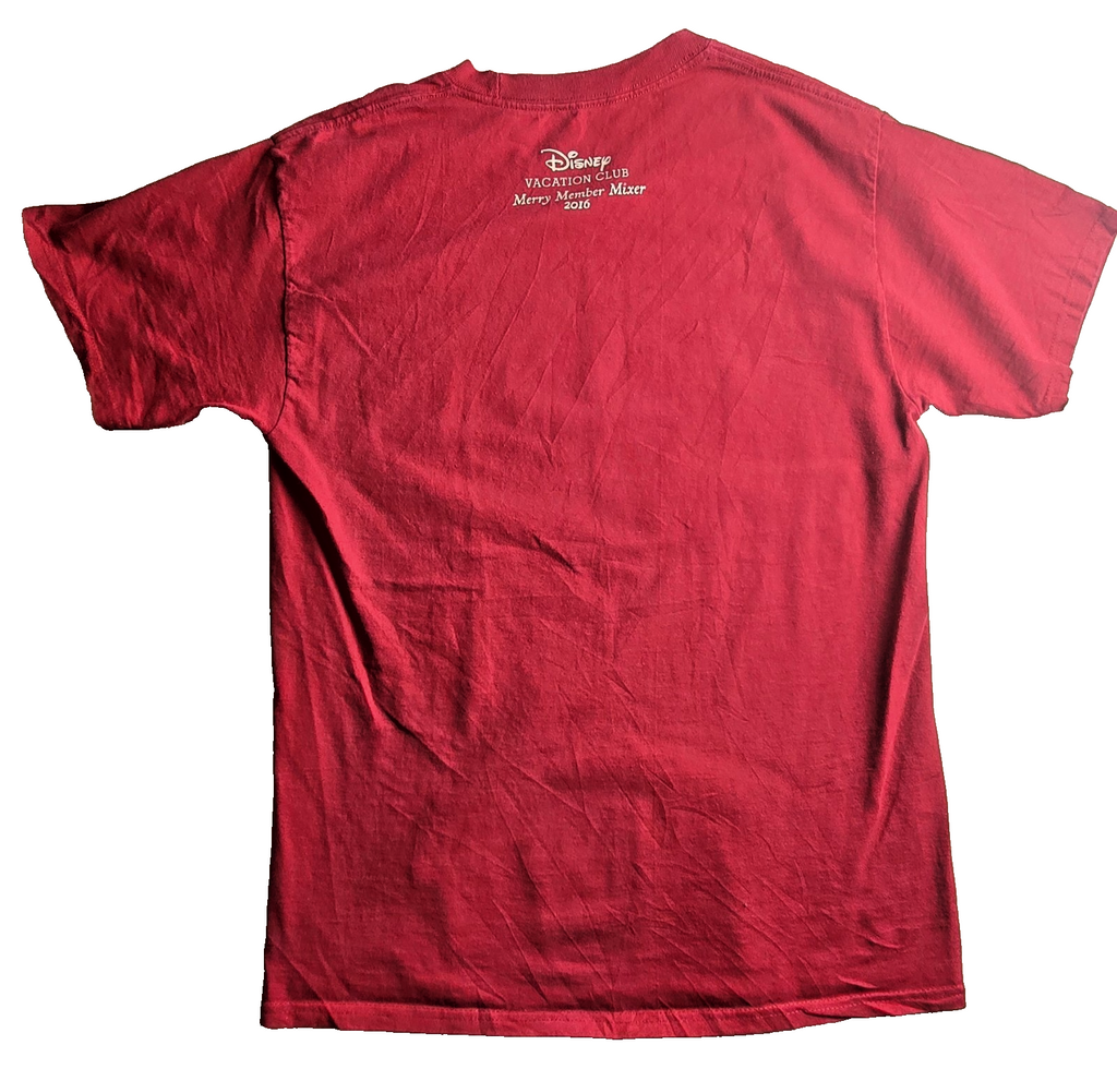 Disney DVC Merry Member Mixer 2016 Mickey & Minnie Red T-Shirt Size Medium