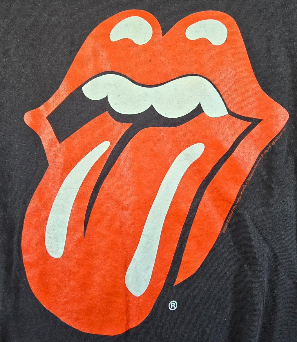 Rolling Stones T Shirt Medium M Black Tongue Logo Official 2009 Band Tee