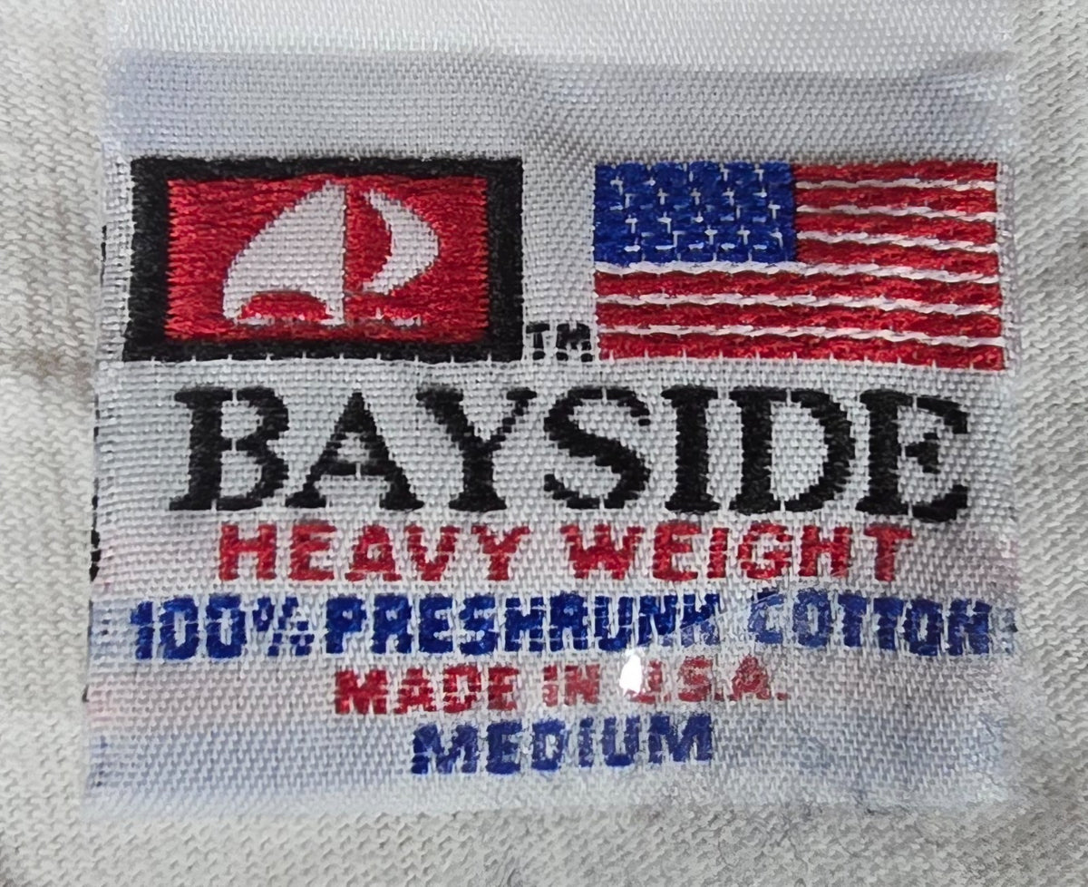 Bayside USA Made Live United T Shirt Medium Vintage Style American Made White Te
