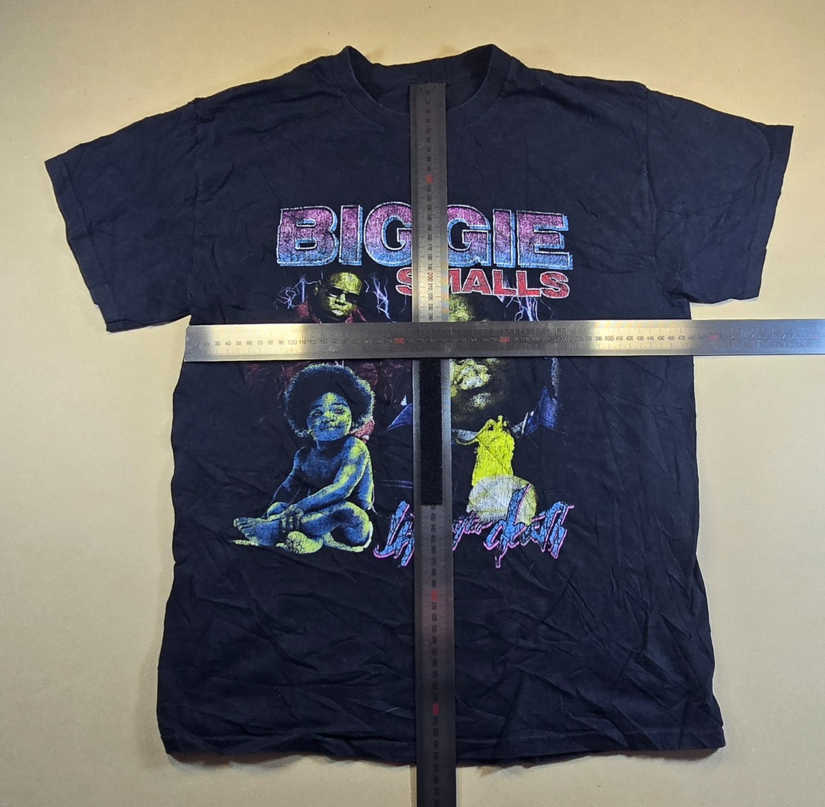 Biggie Smalls T Shirt Black Notorious BIG Hip Hop Rap Graphic Tee No Size Tag