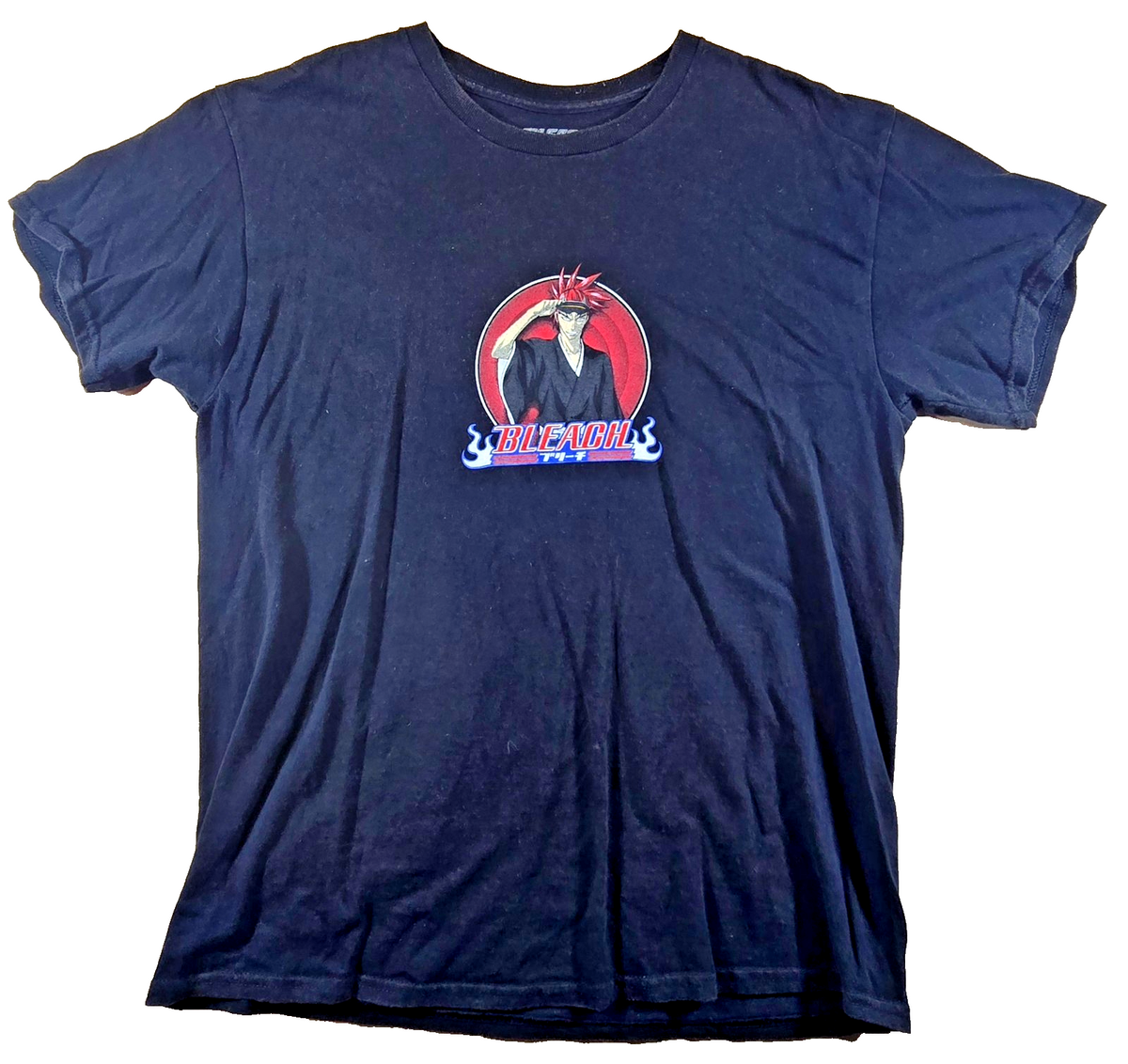 Bleach Renji Abarai T Shirt Medium M Black Anime Gotei Crew Double Sided Tee
