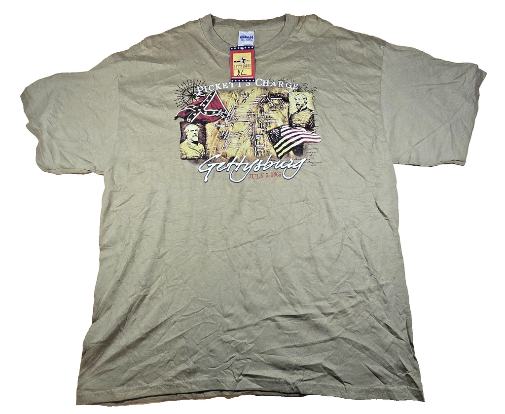 Gettysburg Pickett's Charge T Shirt XL Gildan NWT Civil War Military USA Tee