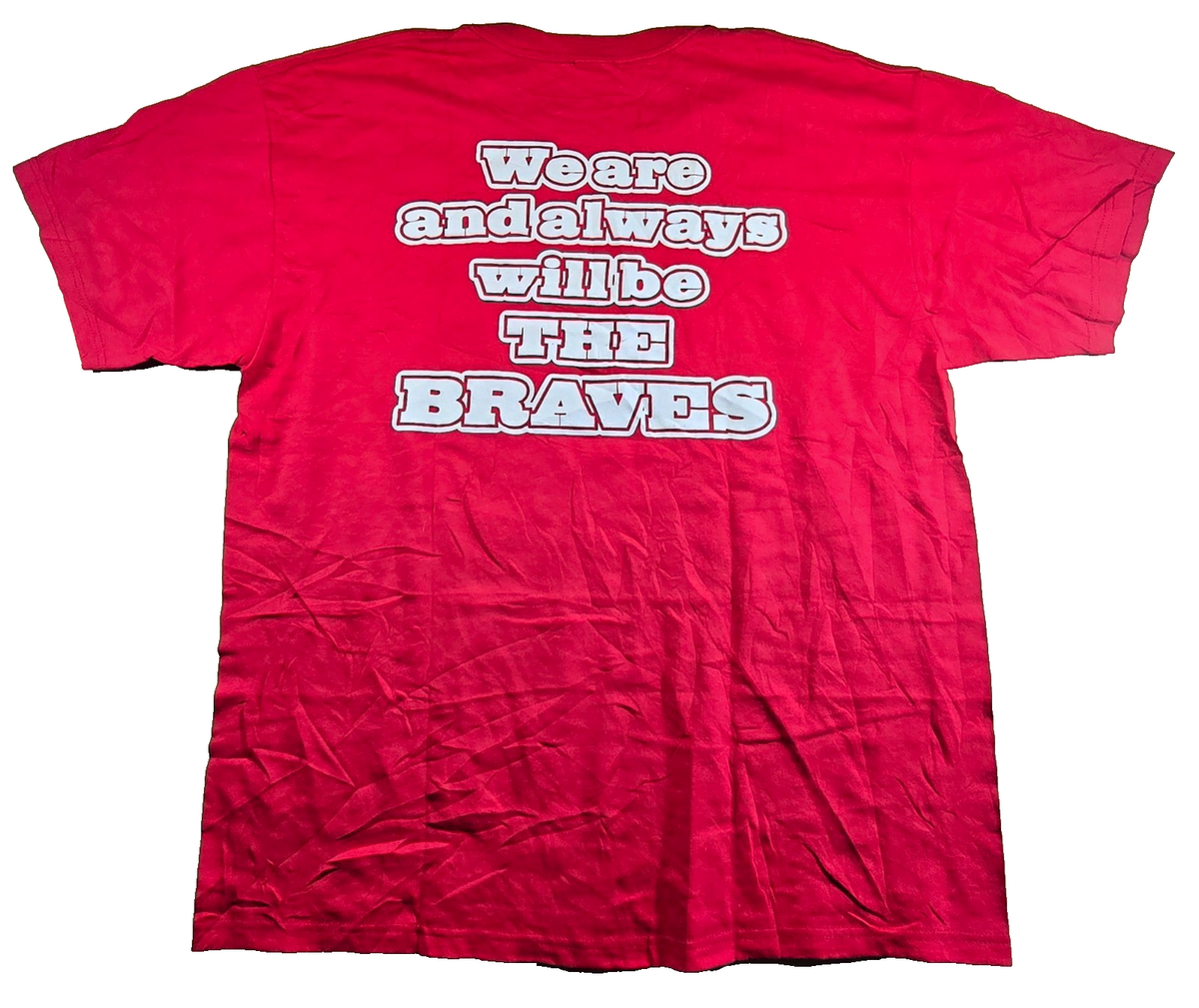 Anvil Braves T Shirt XL Red Double Sided Logo 100% Cotton Sports Team Tee