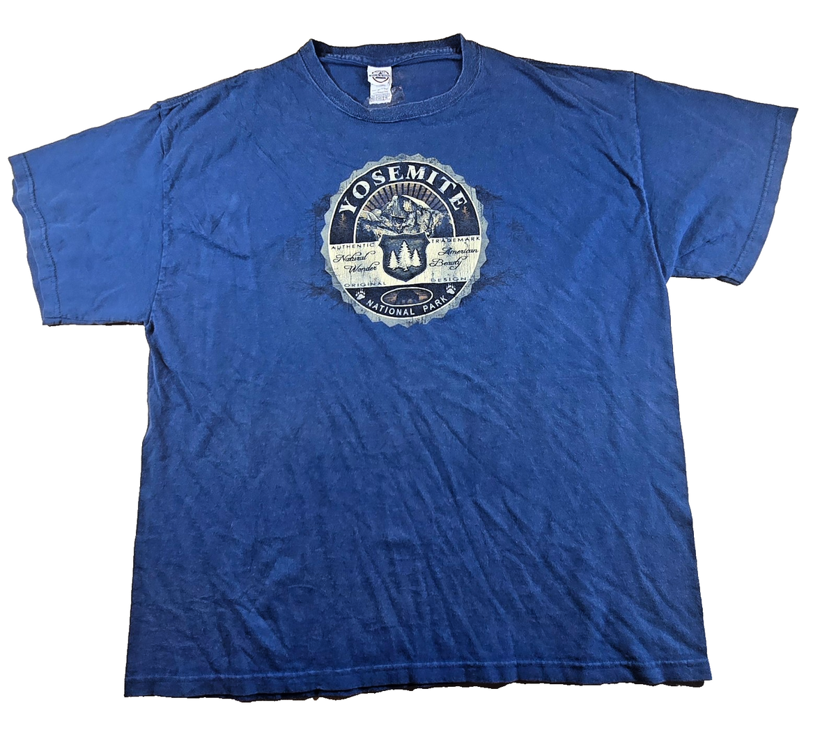 Yosemite National Park T Shirt XL Blue Delta Magnum Weight USA Outdoor Tee