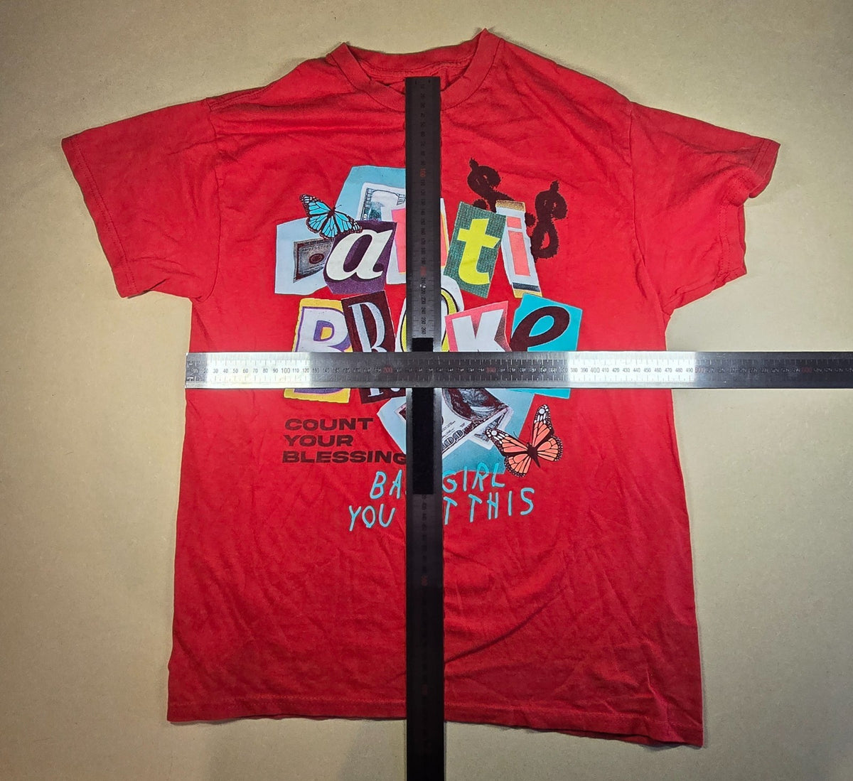 Anti Broke Graphic T Shirt Red Money Butterfly Streetwear Y2K Style Tee