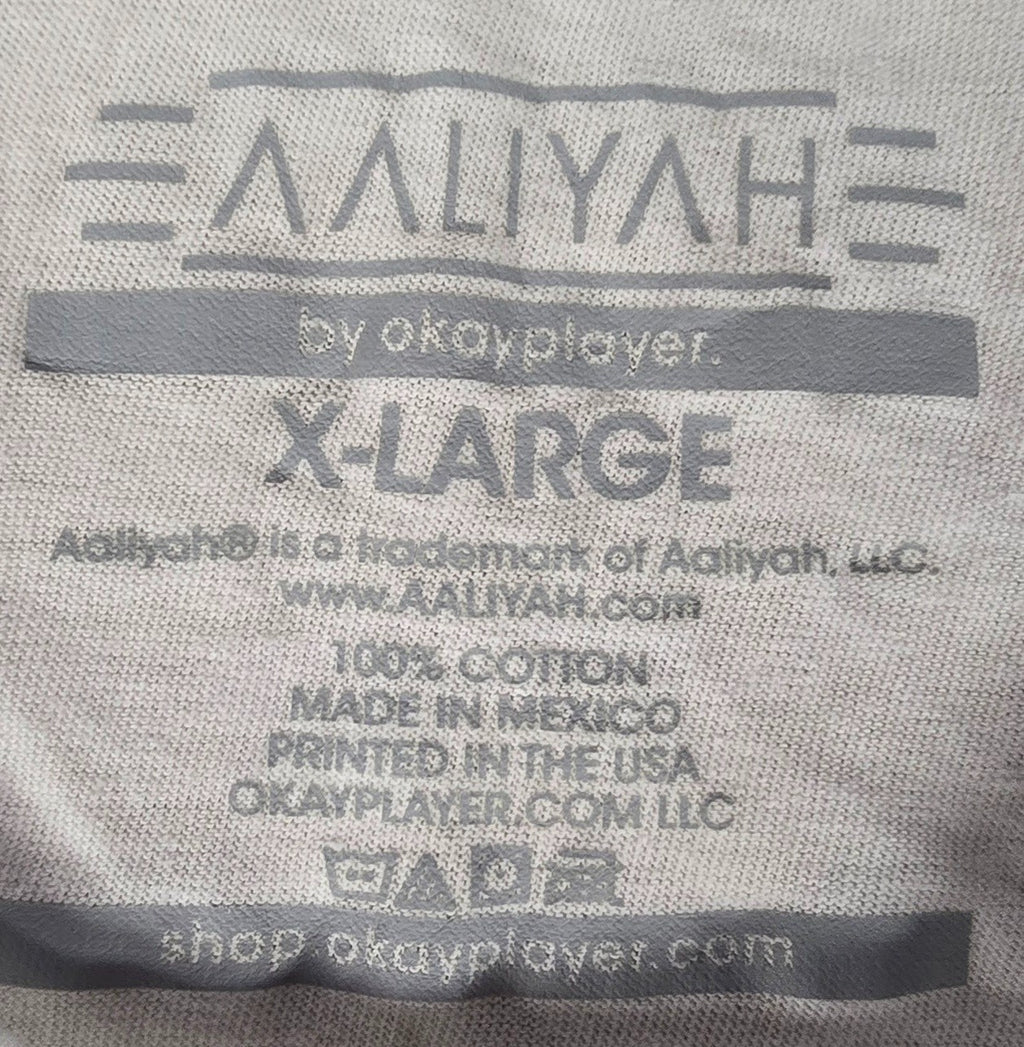 Aaliyah T Shirt XL White Portrait Graphic R&B Hip Hop Music Rap Singer Tee