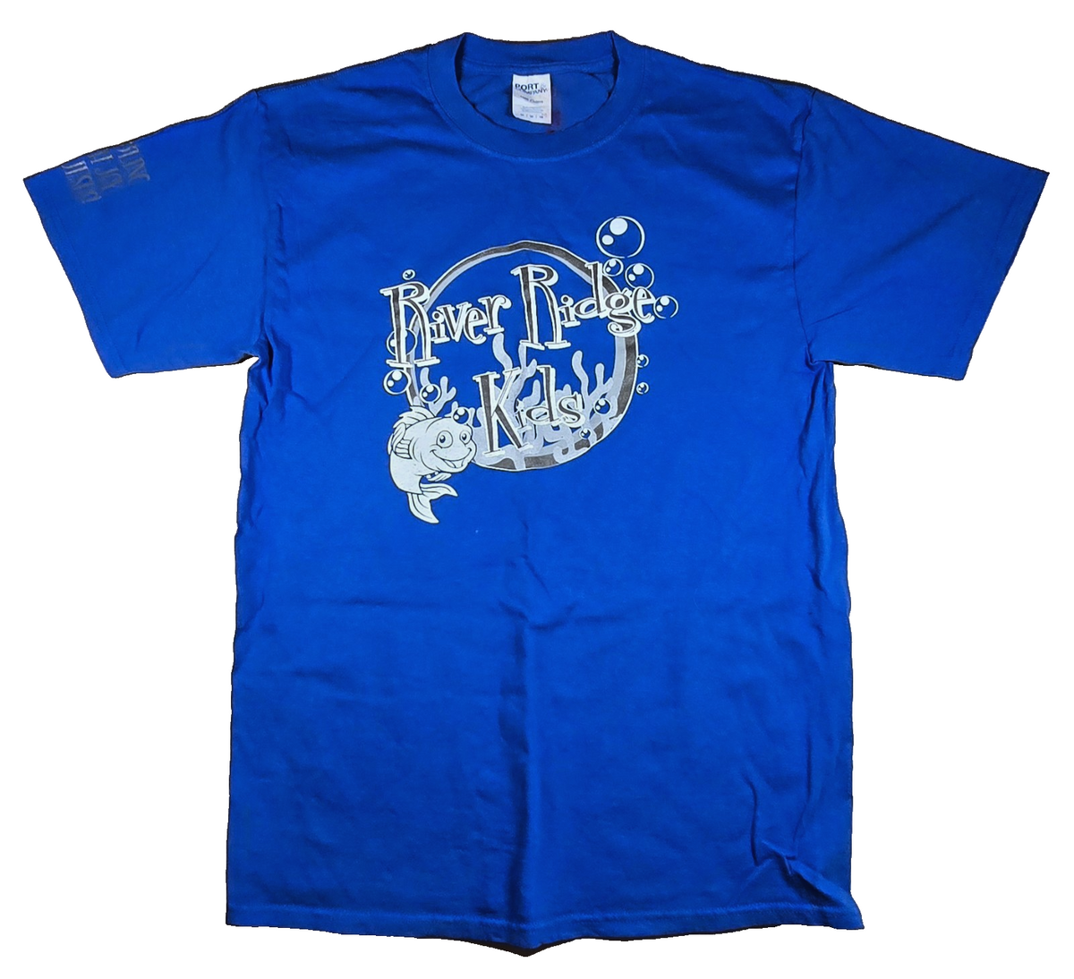 River Ridge Kids T Shirt Blue Graphic Fish Fishing Outdoor Youth Tee SZ Medium