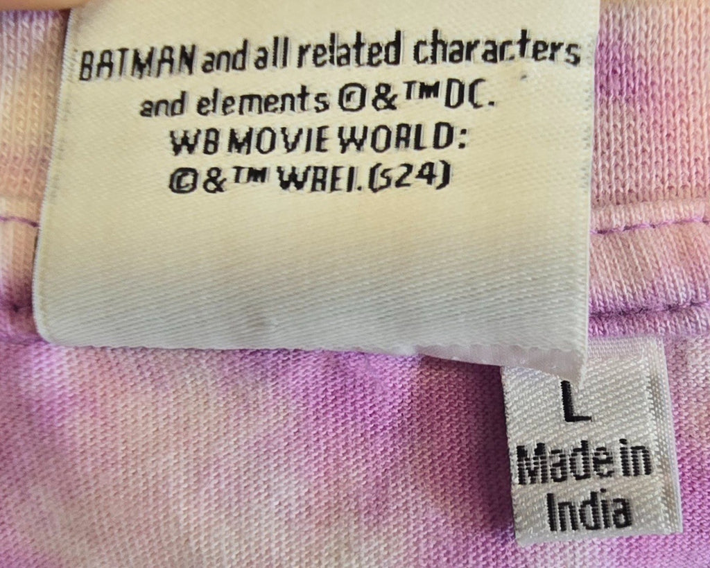 DC Harley Quinn T Shirt Womens Tie Dye Pink Blue Bubble Gum Batman Tee