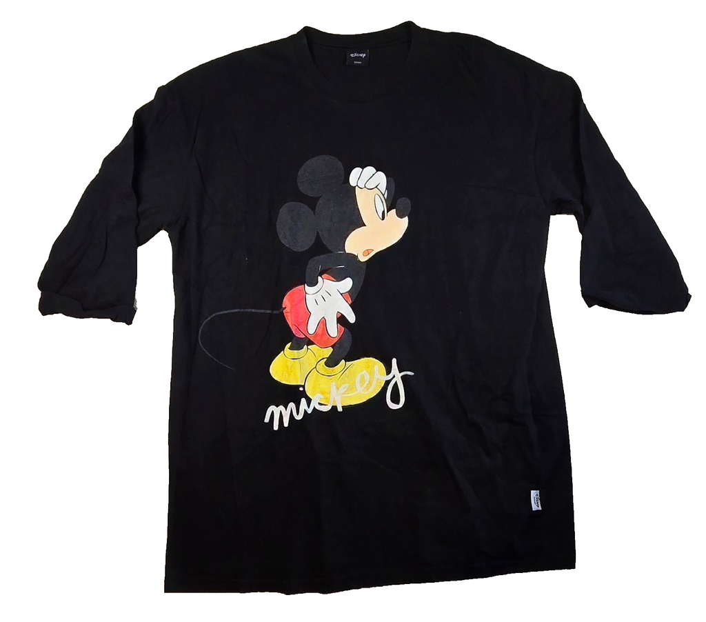 Disney Mickey Mouse T Shirt Mens Medium Black Cotton Graphic Retro Cartoon Tee