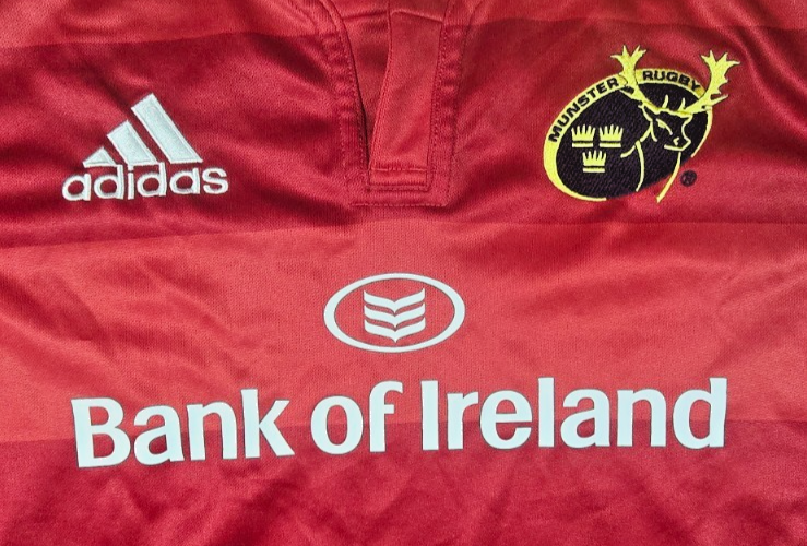 Munster Rugby Adidas Jersey Mens Medium Red Bank of Ireland Irish Rugby Jersey