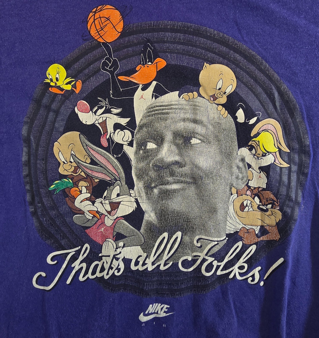 Nike Air Jordan Space Jam 20th Anniversary T Shirt Medium Purple Looney Tunes