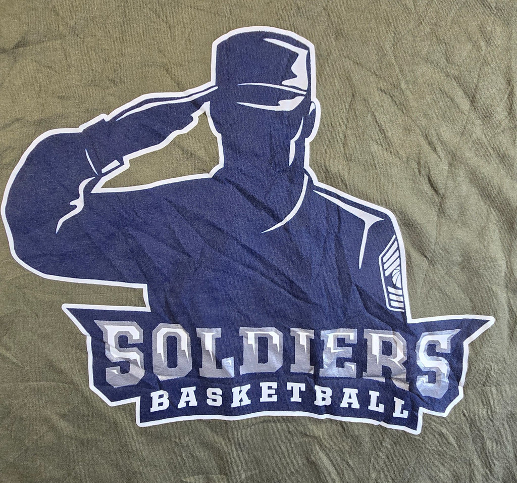 Soldiers Basketball T Shirt Large L Green Alstyle Military Army Graphic Tee