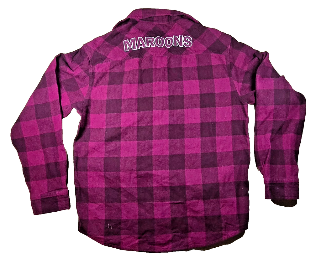 Queensland Maroons NRL Supporter Flannel Check Shirt Long Sleeve Mens Small QLD