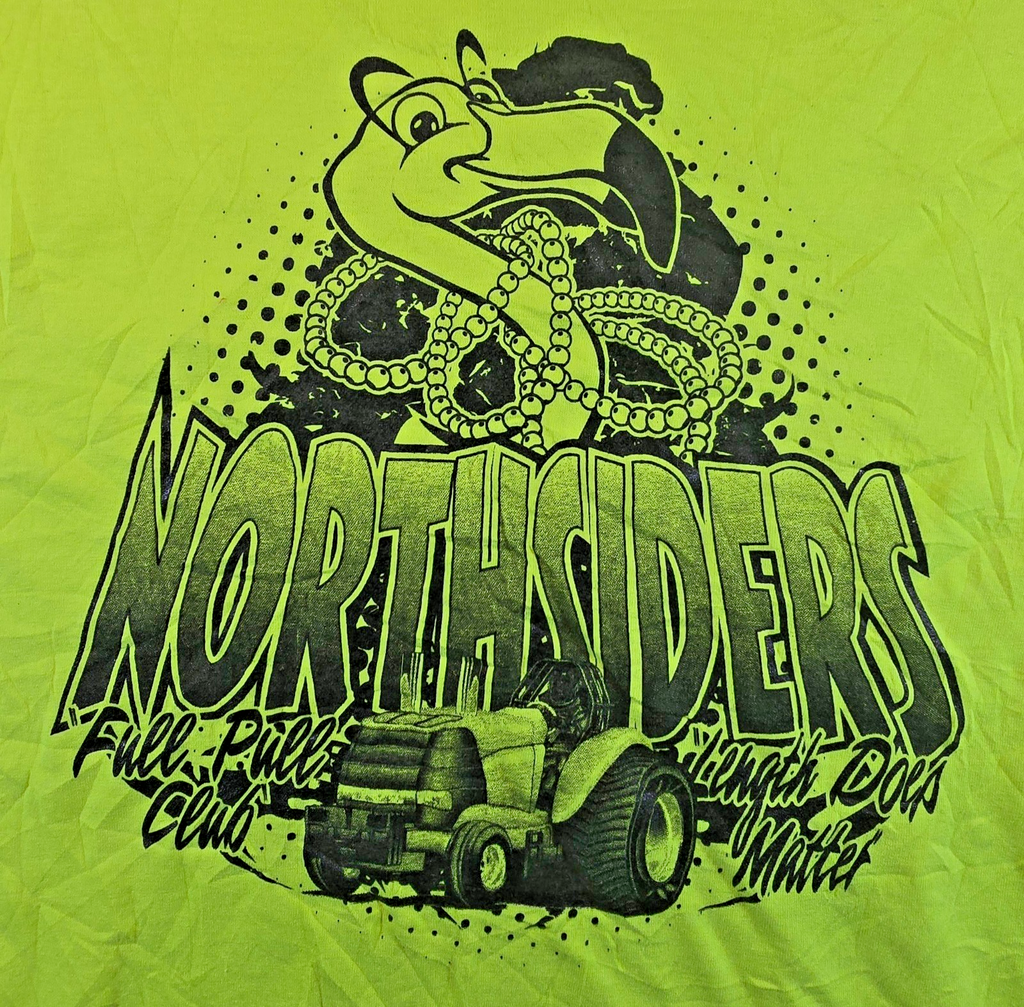 Northsiders Bowling Green Ohio T Shirt XL Gildan Ultra Cotton Neon Green Tee