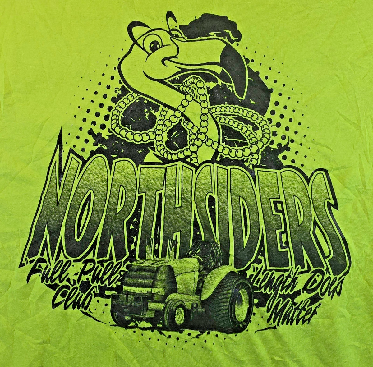 Northsiders Bowling Green Ohio T Shirt XL Gildan Ultra Cotton Neon Green Tee