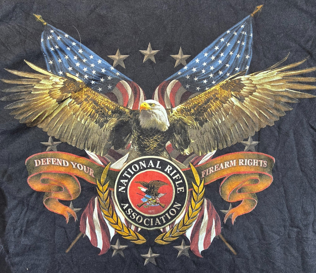 NRA National Rifle Association T Shirt Large L Black Eagle USA Delta Magnum Tee