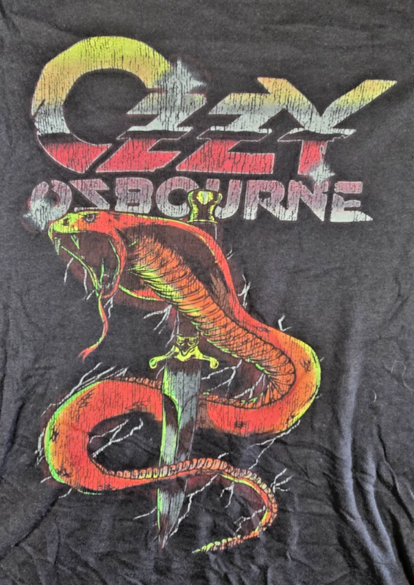 Ozzy Osbourne T Shirt Small S Black Long Sleeve Snake Dagger Heavy Metal Tee