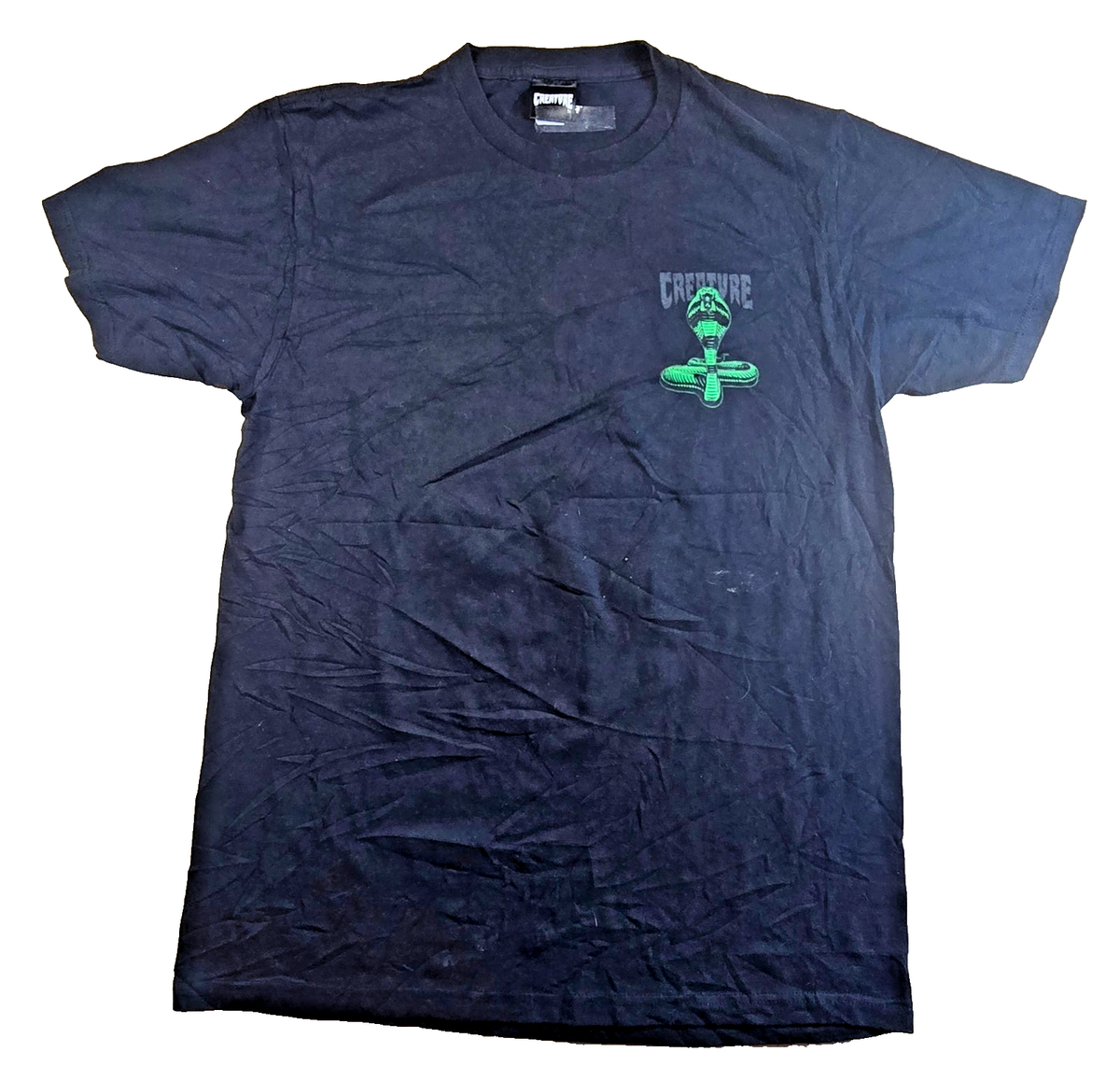 Creature Skateboards T Shirt Medium Black Cobra Snake Logo Skate Streetwear Tee