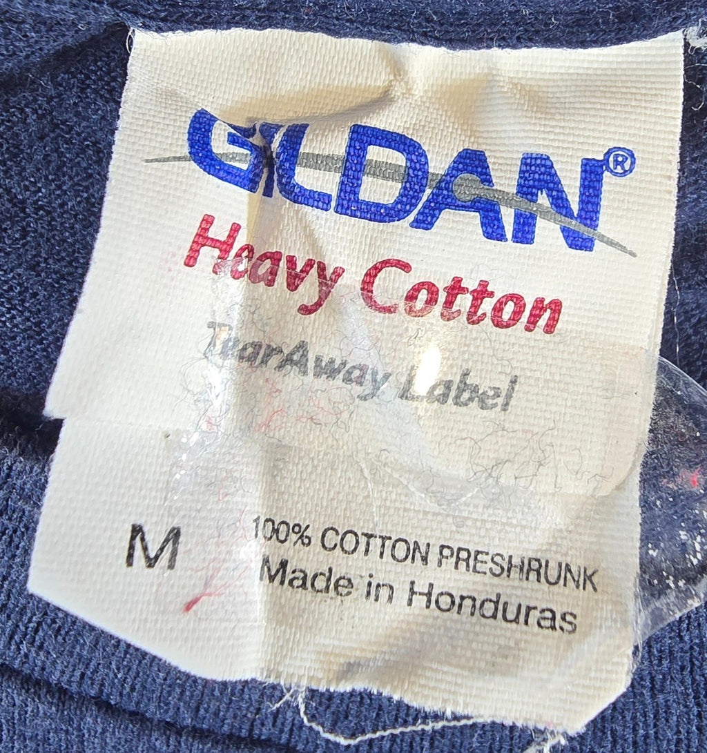 Gildan Heavy Cotton Lazy Shirt T Shirt Medium Navy Funny Monkey Hammock Tee