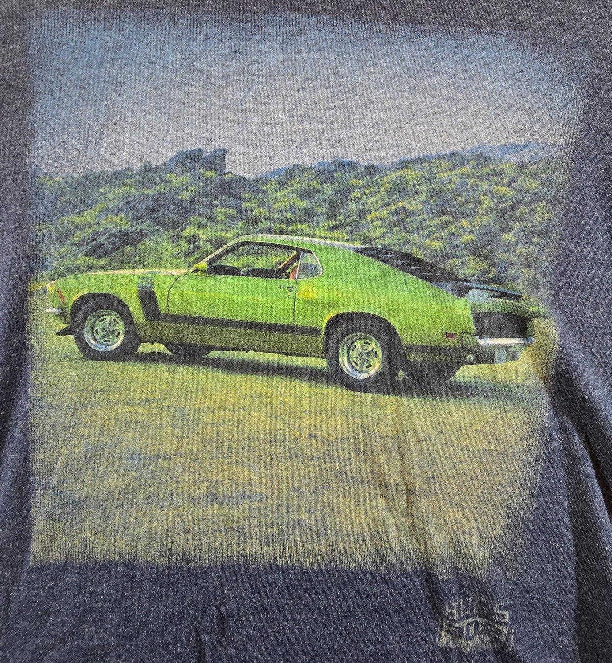 Ford Mustang T Shirt Large L Jeanswest Blue Classic Muscle Car Graphic Tee